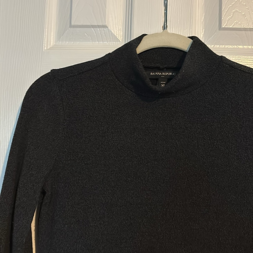 Banana Republic long sleeve mock neck sweater dress in black size XS petite NWOT - Picture 4 of 8